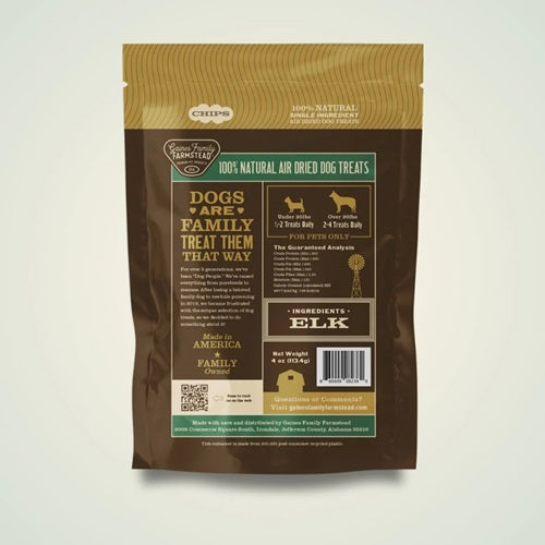 Gaines Family Farmstead - Air-Dried Elk Chips Dog Treats