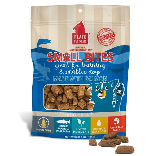 Plato Pet Treats - Air-Dried Salmon Small Bites/Training Bites