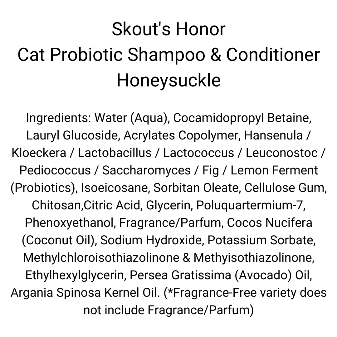 Skout's Honor - Cat Probiotic Shampoo &amp; Conditioner, Honeysuckle