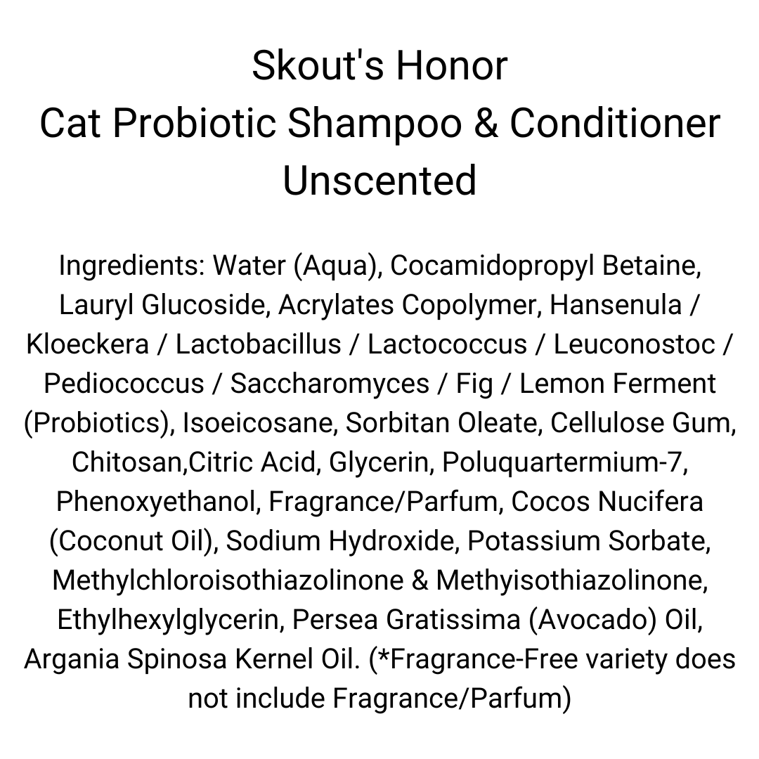 Skout's Honor - Cat Probiotic Shampoo &amp; Conditioner, Unscented