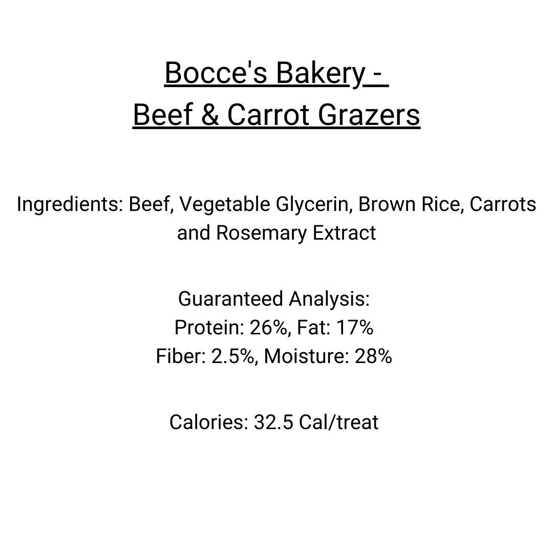 Bocce's Bakery Grazers - Beef &amp; Carrot Jerky