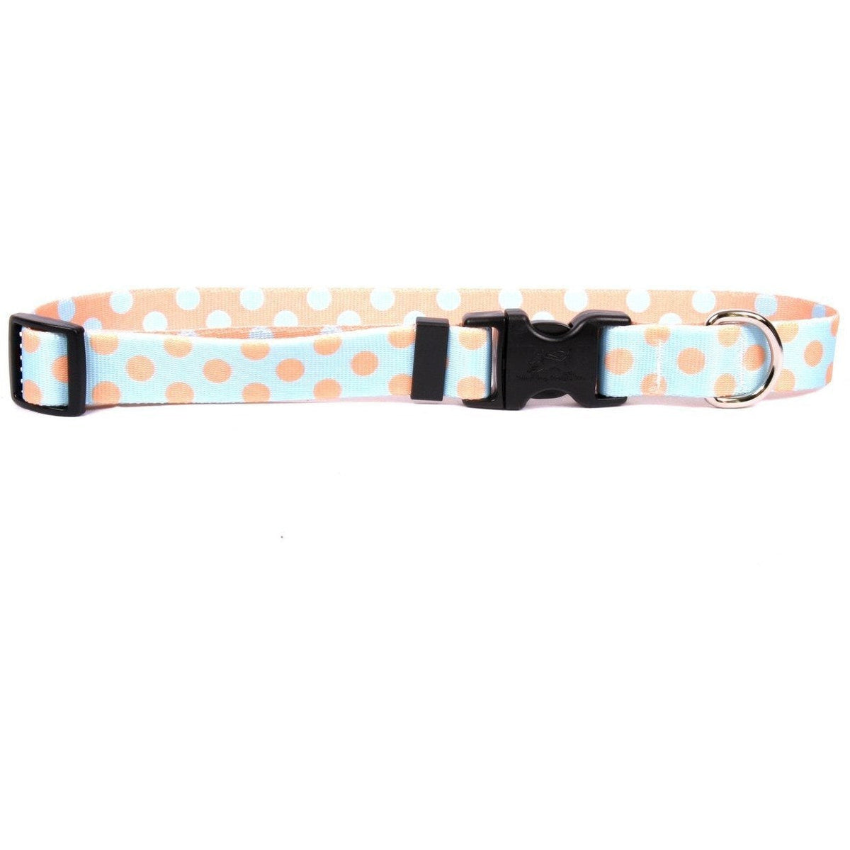 Yellow Dog Design - Blue &amp; Melon Polka Dot Collar