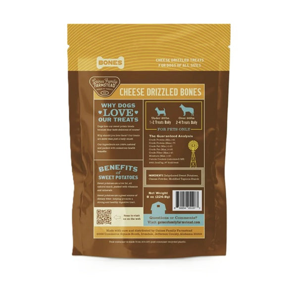 Gaines Family Farmstead - Sweet Potato Cheese Drizzled Bones - Dog Treats