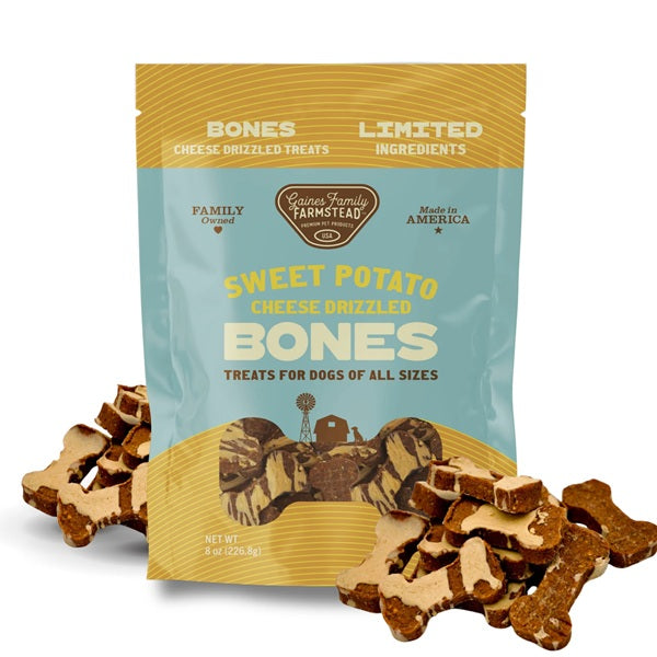Gaines Family Farmstead - Sweet Potato Cheese Drizzled Bones - Dog Treats