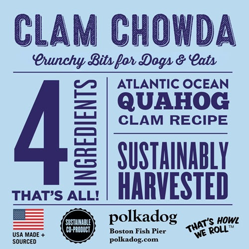 Polkadog - Clam Chowda Crunchy Bits - Clam Recipe Dog Treats