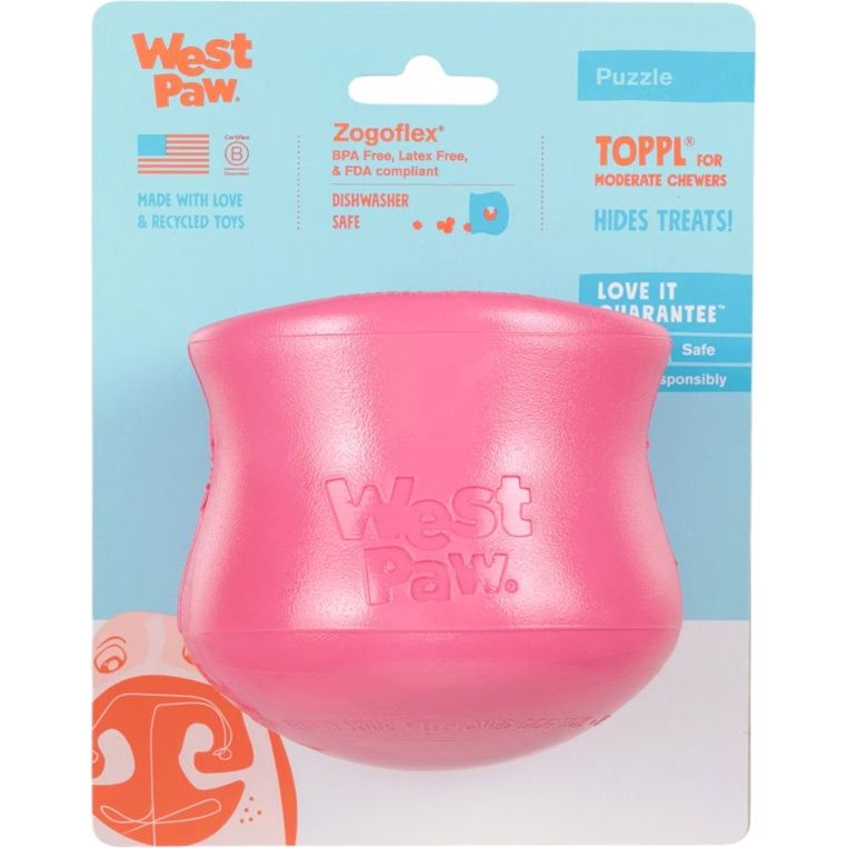West Paw - Zogoflex Limited Edition Toppl Dog Toy, Geranium Pink