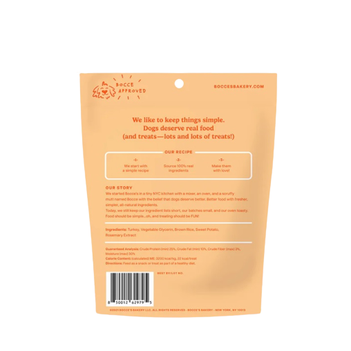 Bocce's Bakery Grazers - Turkey &amp; Sweet Potato Jerky