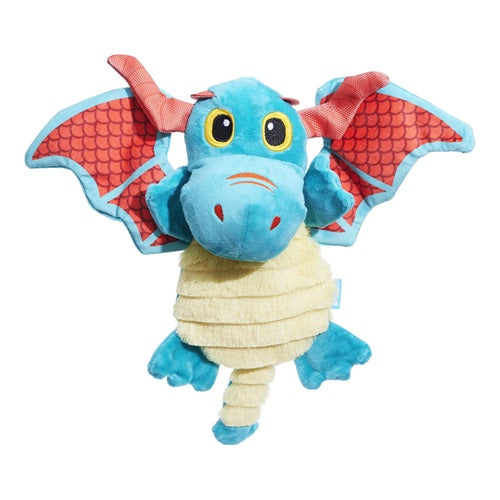 BARK - Grimbold the Dragon Squeak &amp; Crinkle Plush Dog Toy, XS/S