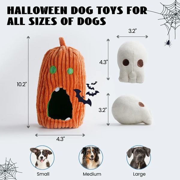 Nocciola - Halloween Pumpkin &amp; Skulls Puzzle Dog Toy