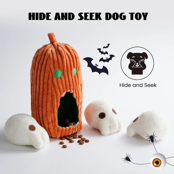 Nocciola - Halloween Pumpkin &amp; Skulls Puzzle Dog Toy