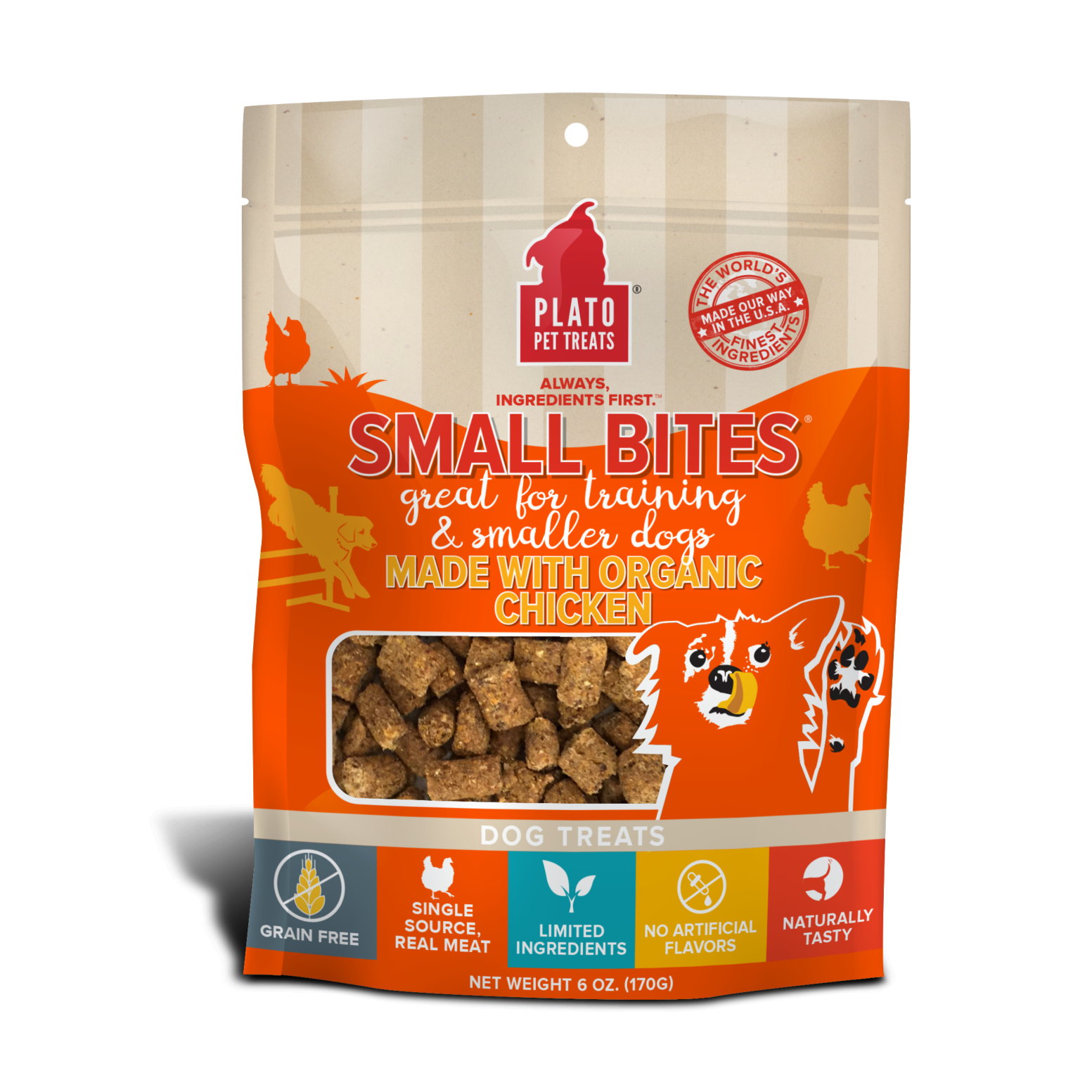 Plato Pet Treats - Air-Dried Chicken Small Bites