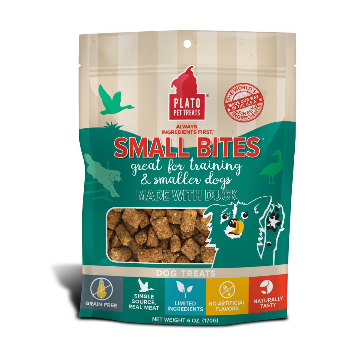 Plato Pet Treats - Air-Dried Duck Small Bites/Training Bites